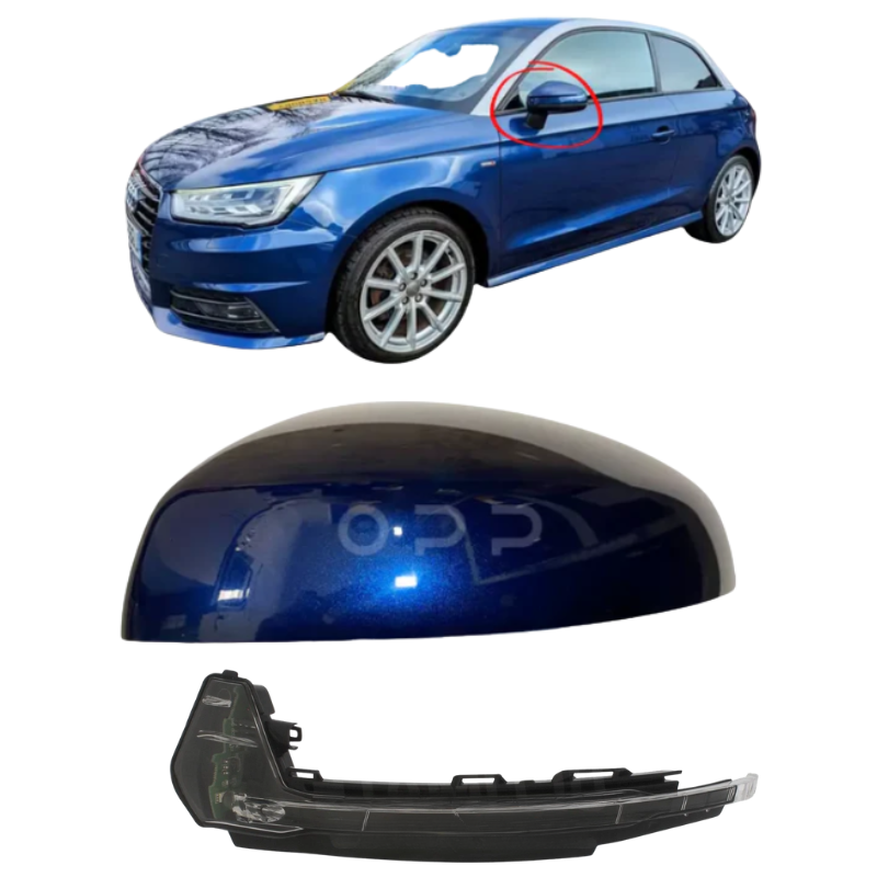 Audi A1 2014-2018 Door Wing Mirror Cover & Indicator Painted Scuba Blue
