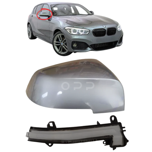 BMW 1 Series 2010-2019 Door Wing Mirror Cover & Indicator Painted Ferric Grey B55