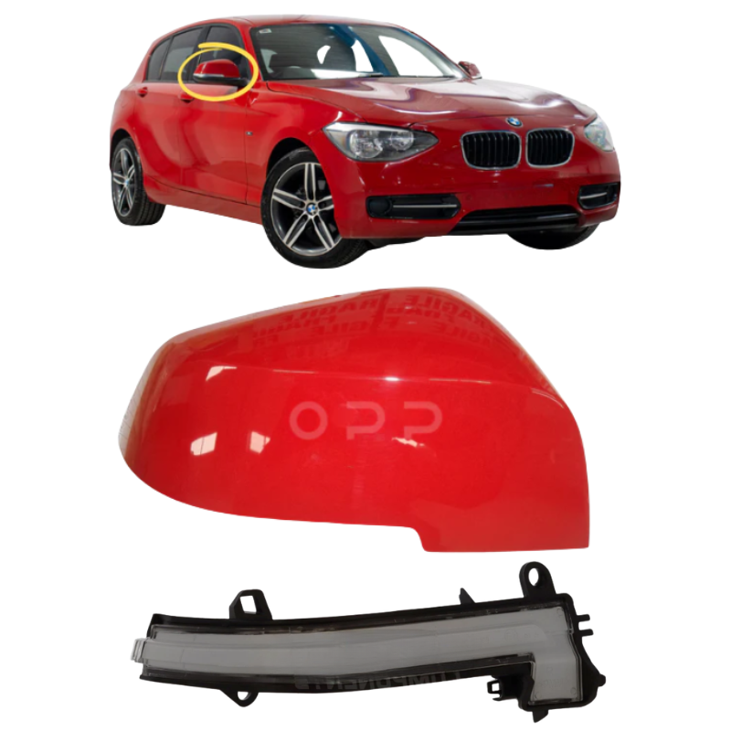 BMW 1 Series 2010-2019 Door Wing Mirror Cover & Indicator Painted Crimson Red A61