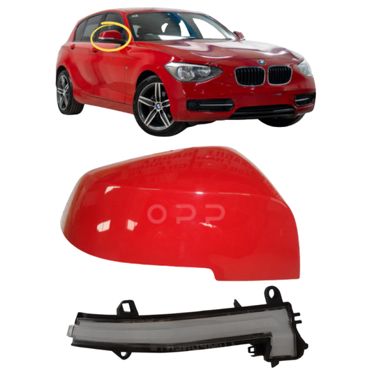 BMW 1 Series 2010-2019 Door Wing Mirror Cover & Indicator Painted Crimson Red A61
