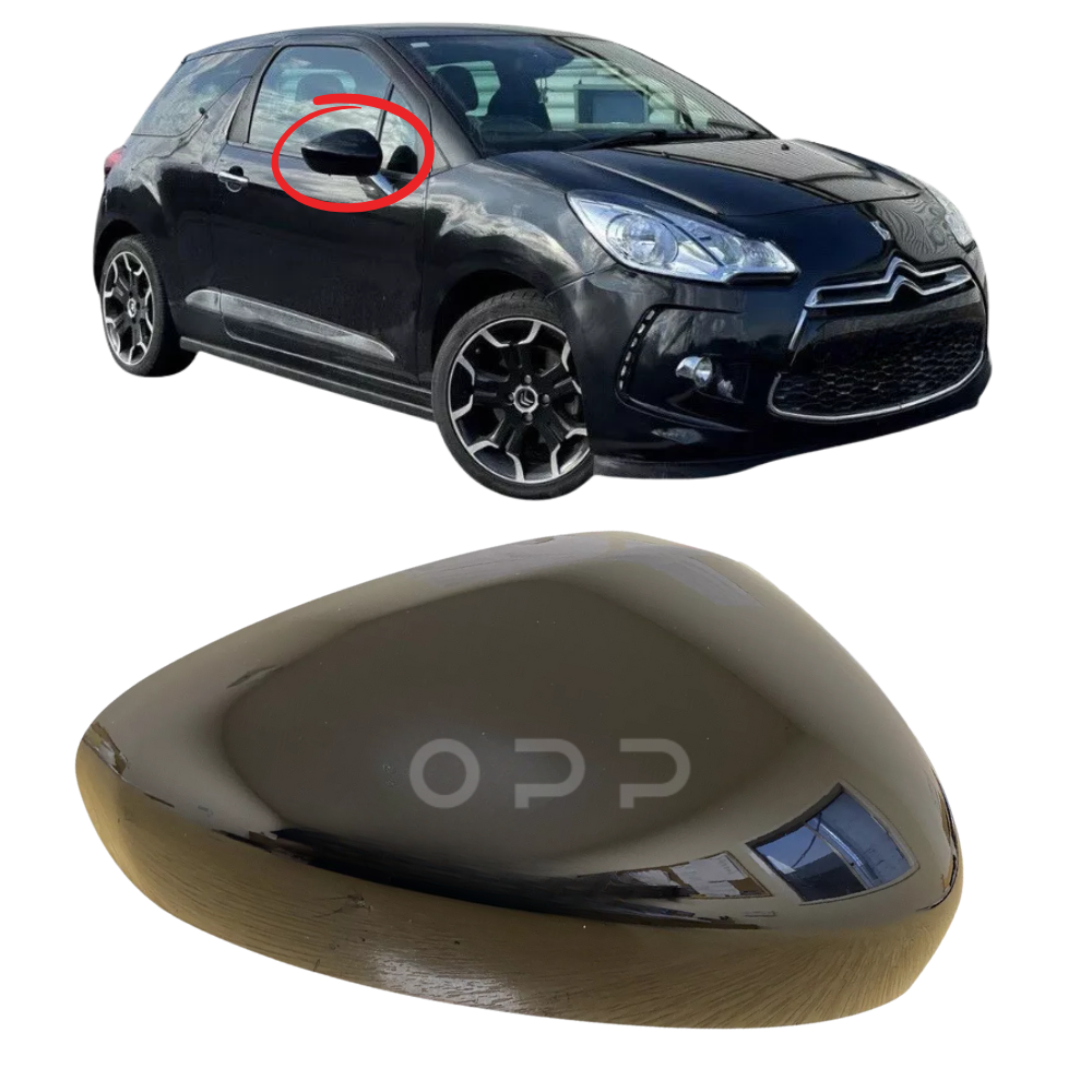 Citroen DS3 2009-2015 Door Wing Mirror Cover Painted Gloss Black