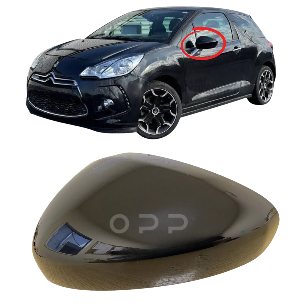 Citroen DS3 2009-2015 Door Wing Mirror Cover Painted Gloss Black