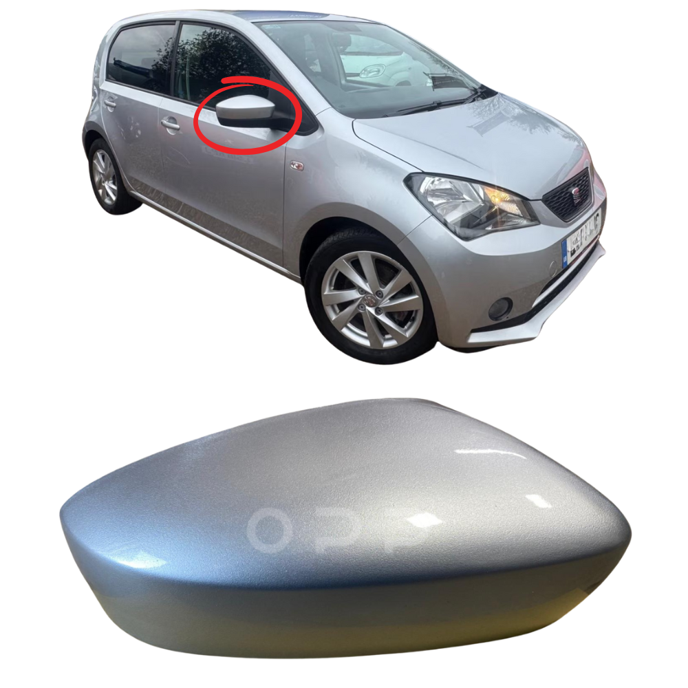 Seat Mii 2012-2019 Door Wing Mirror Cover Painted Reflex Silver