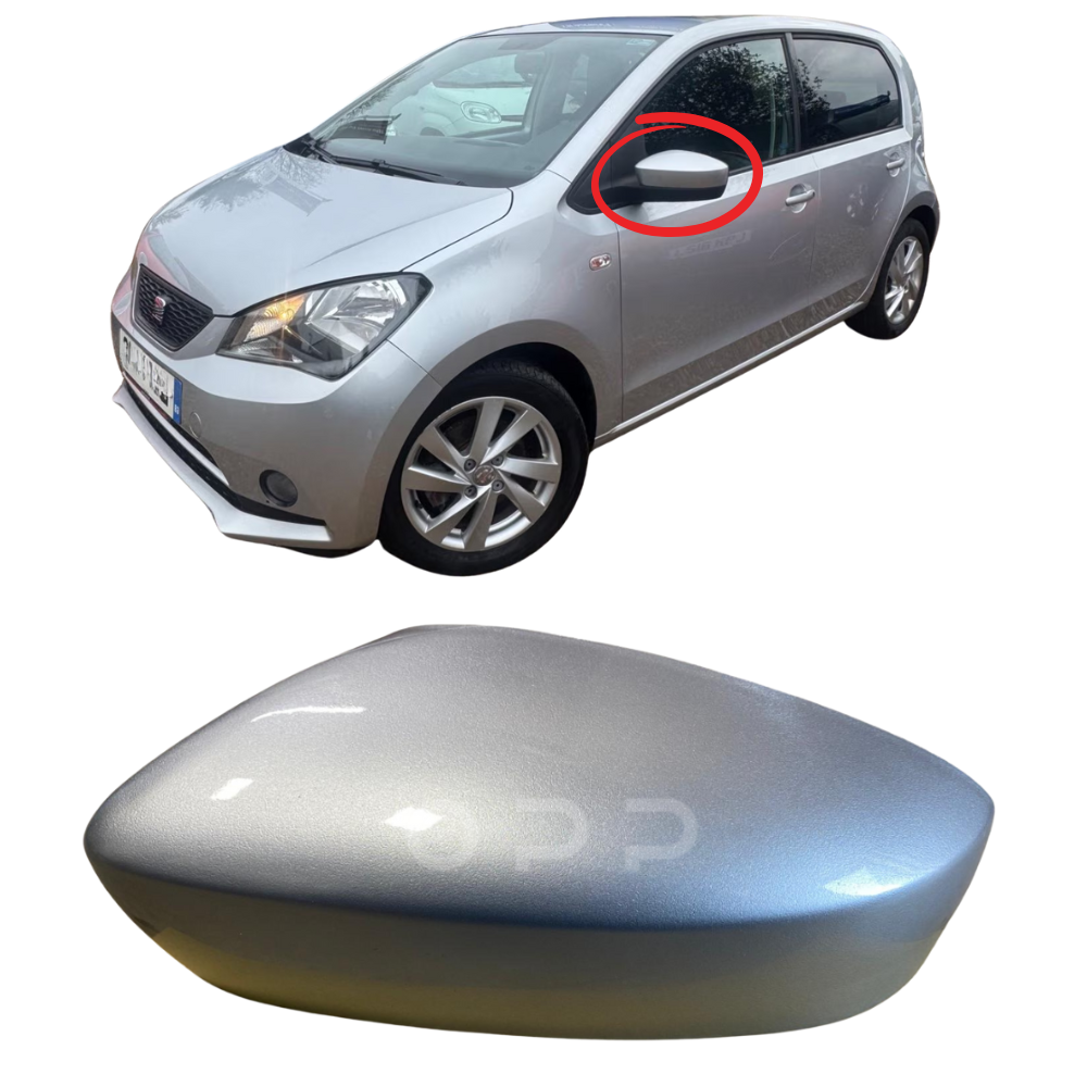 Seat Mii 2012-2019 Door Wing Mirror Cover Painted Reflex Silver