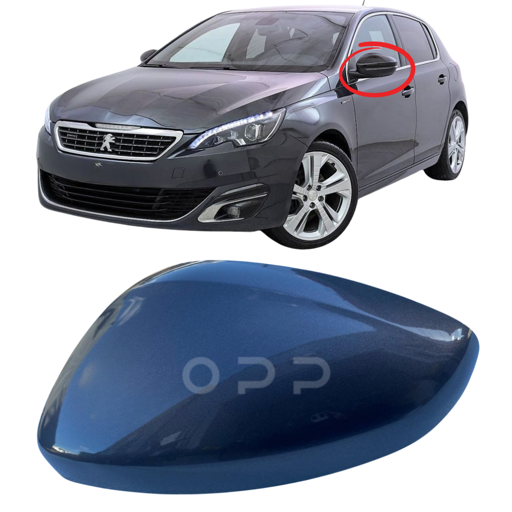 Peugeot 308 2013-2021 Door Wing Mirror Cover Painted Metallic Grey