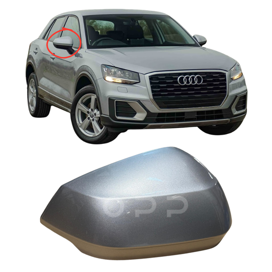 Audi Q2 Q3 2017-2024 Door Wing Mirror Cover Painted Florett Silver LZ7G