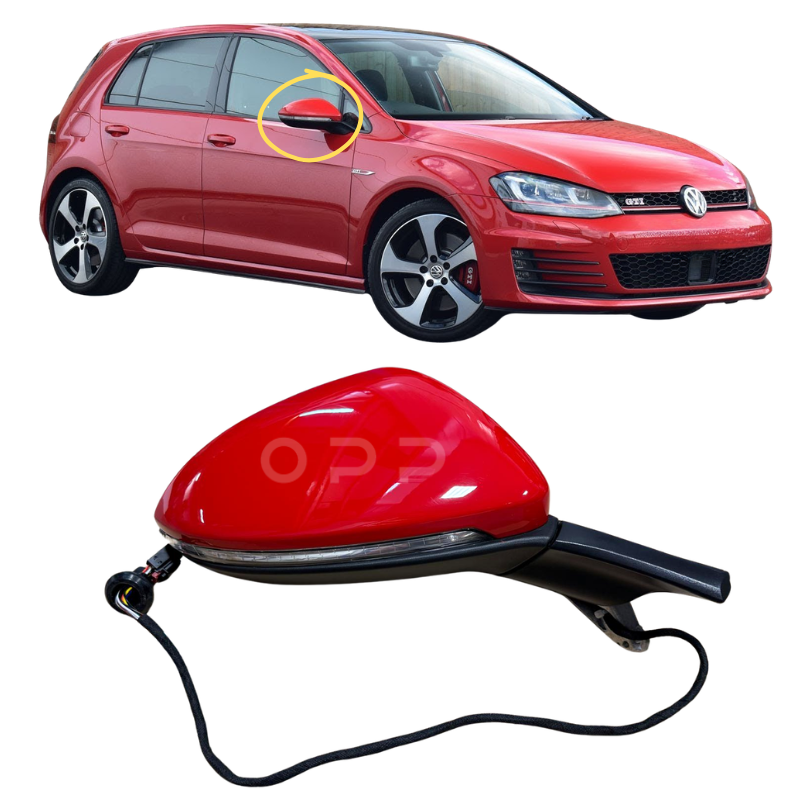 VW Golf MK7 2013-2020 Door Wing Mirror Complete Painted Tornado Red LY3D
