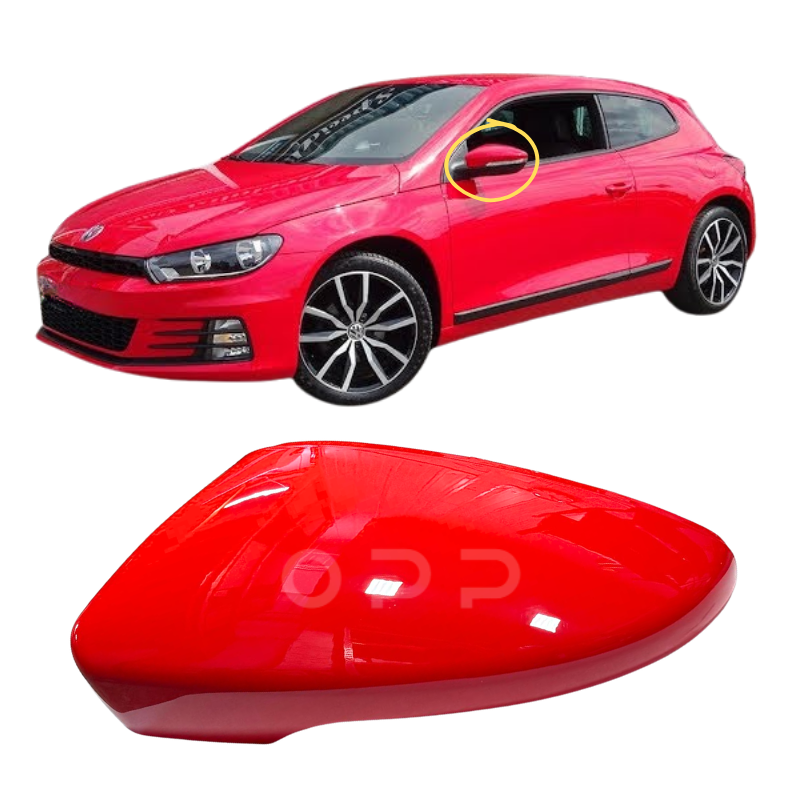 VW Scirocco 2008-2017 Door Wing Mirror Cover Painted Tornado Red LY3D
