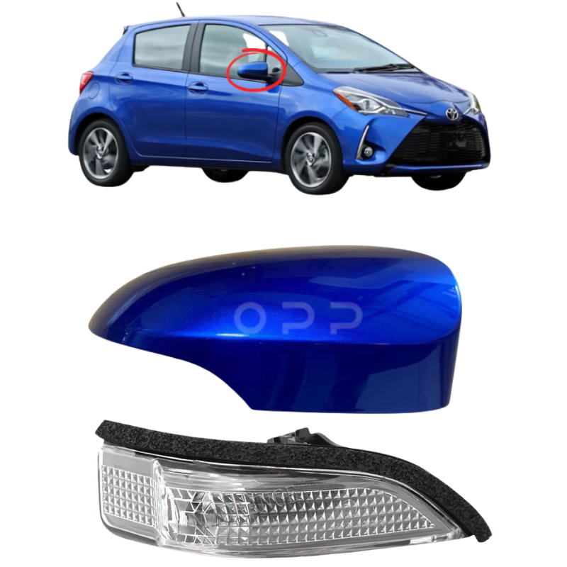 Toyota Yaris 2011-2020 Door Wing Mirror Cover & Indicator Painted Nebula Blue