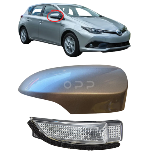 Toyota Auris 2013-2019 Door Wing Mirror Cover & Indicator Painted Metallic Grey