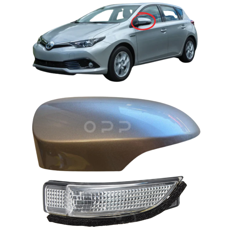 Toyota Auris 2013-2019 Door Wing Mirror Cover & Indicator Painted Metallic Grey