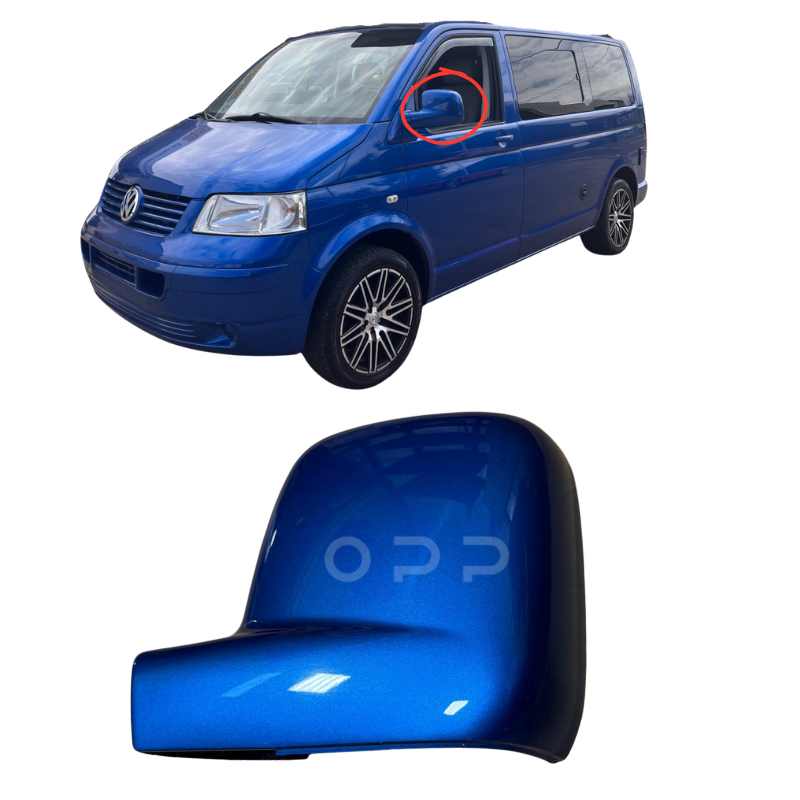 VW T5 Transporter Caravelle 2003-2010 Door Wing Mirror Cover Painted LA5W Ravenna Blue