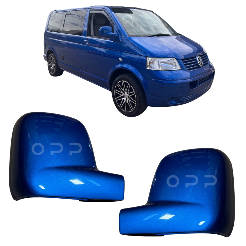VW T5 Transporter Caravelle 2003-2010 Door Wing Mirror Cover Painted LA5W Ravenna Blue
