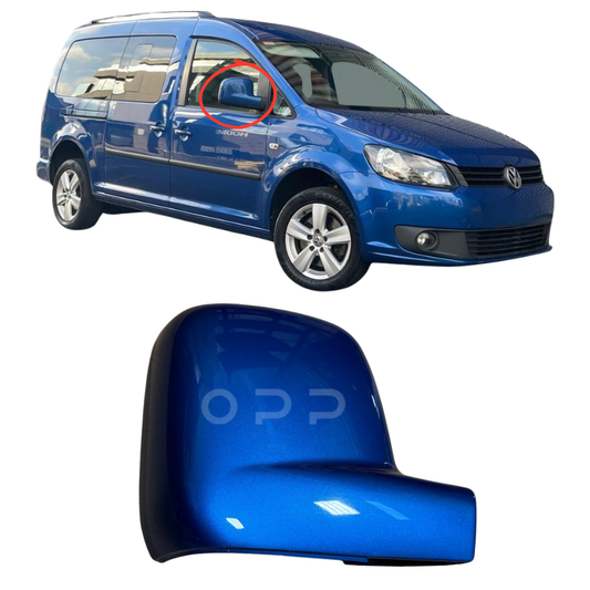 VW Caddy 2004-2021 Door Wing Mirror Cover Painted Ravenna Blue LA5W