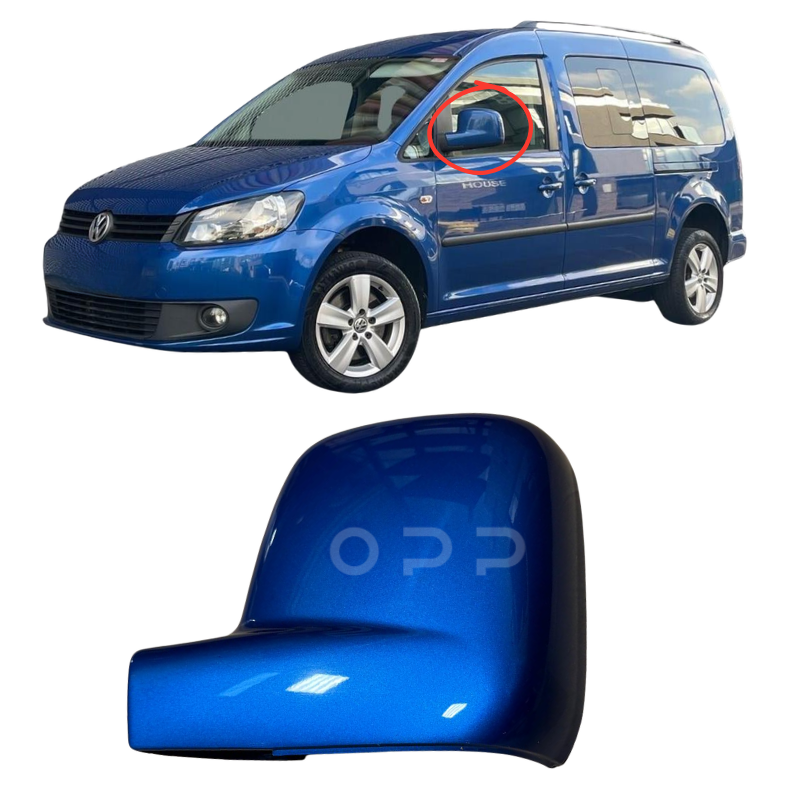 VW Caddy 2004-2021 Door Wing Mirror Cover Painted Ravenna Blue LA5W