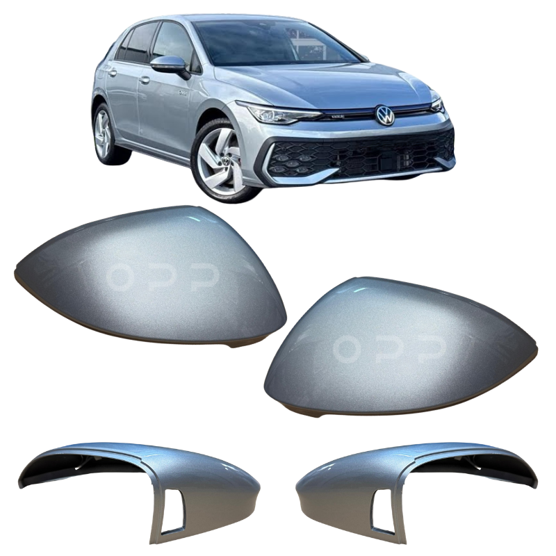 VW Golf MK8 2020- Door Wing Mirror Cover Painted Oyster Silver LM7P