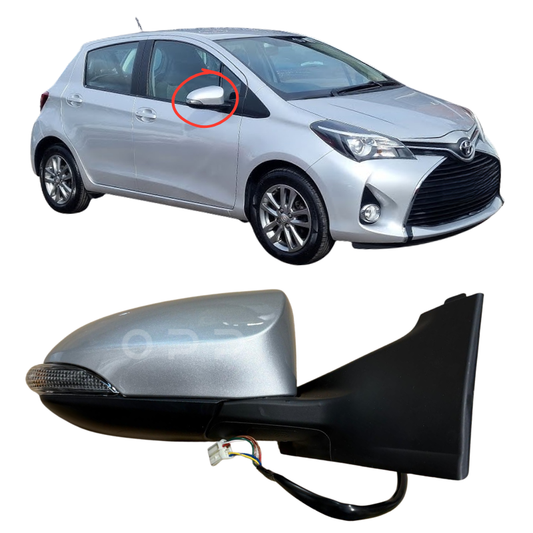Toyota Yaris 2011-2019 Door Wing Mirror Complete Painted Silver