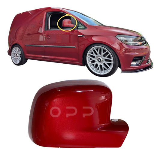 VW Caddy 2004-2021 Door Wing Mirror Cover Painted Fortana Red LB3Z