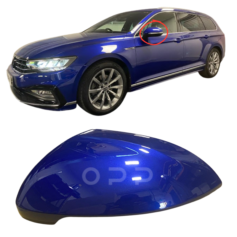 VW Passat MK7 B8 2015- Door Wing Mirror Cover Painted Lapiz Blue LD5K
