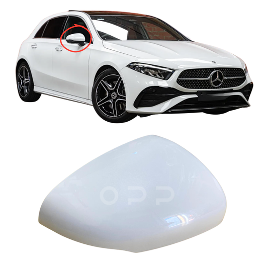 Mercedes Benz A Class W177 2019- Door Wing Mirror Cover Painted Digital White
