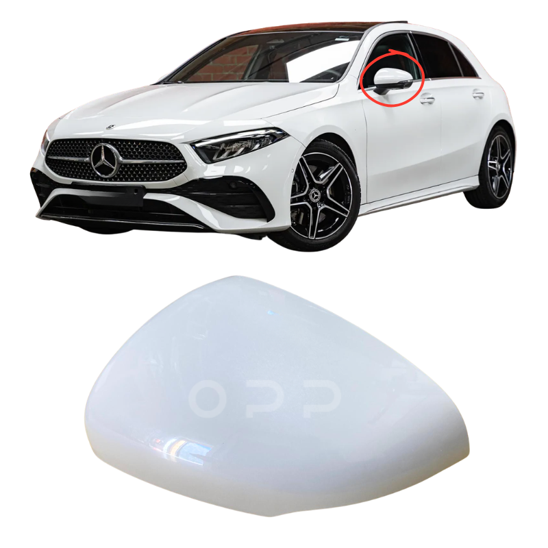 Mercedes Benz A Class W177 2019- Door Wing Mirror Cover Painted Digital White