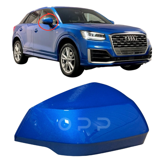 Audi Q2 Q3 2017-2024 Door Wing Mirror Cover Painted Ara Blue LX5J