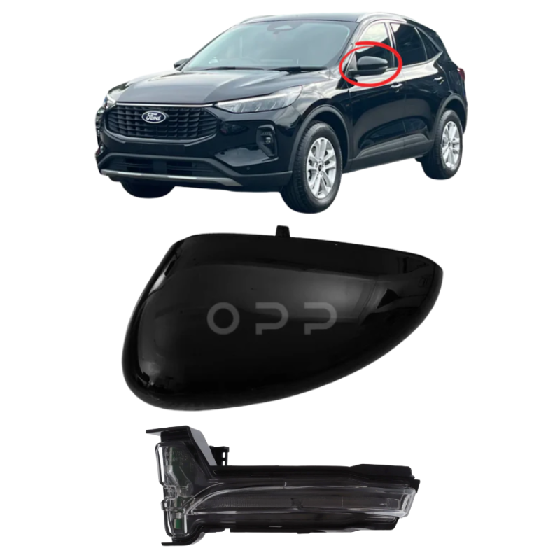 Ford Kuga 2019- Door Wing Mirror Cover & Indicator Painted Agate Black