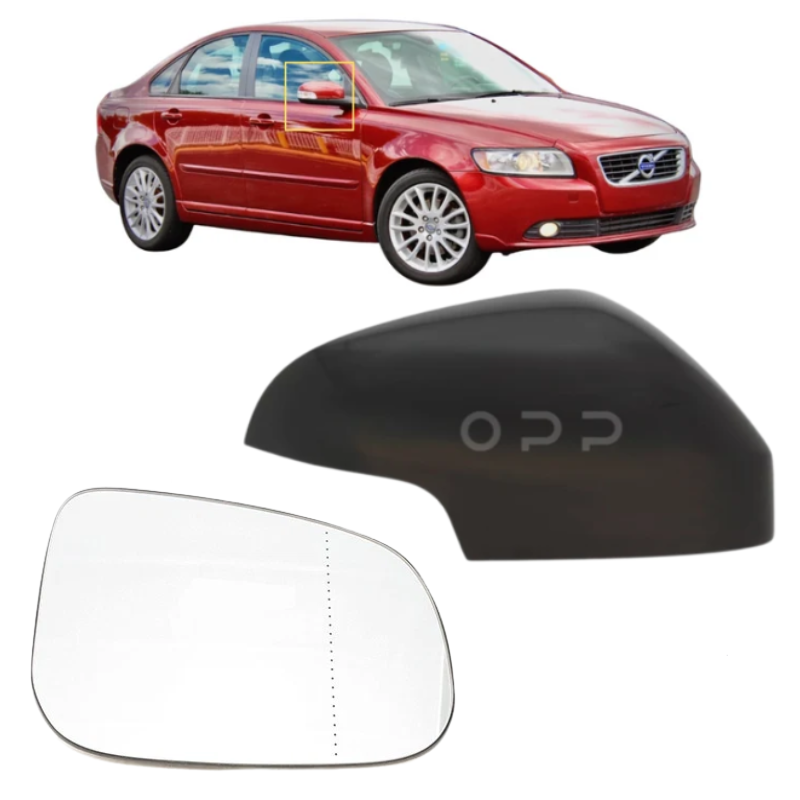 Volvo S40 2010-2013 Door Wing Mirror Cover & Mirror Glass Unpainted