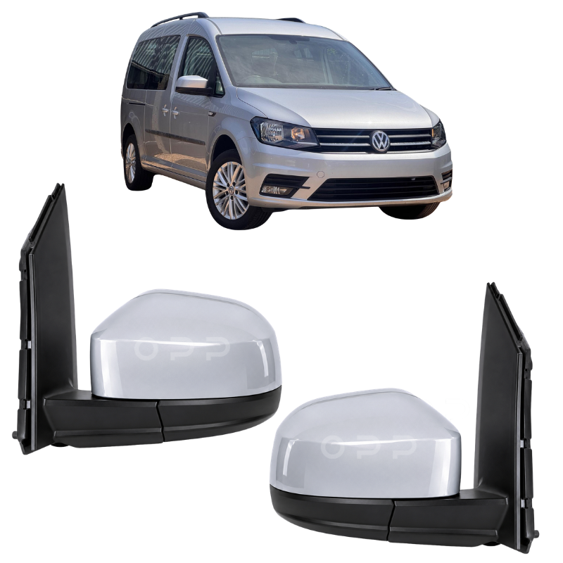 VW Caddy 2004-2021 Door Wing Mirror Electric Painted LA7W Reflex Silver