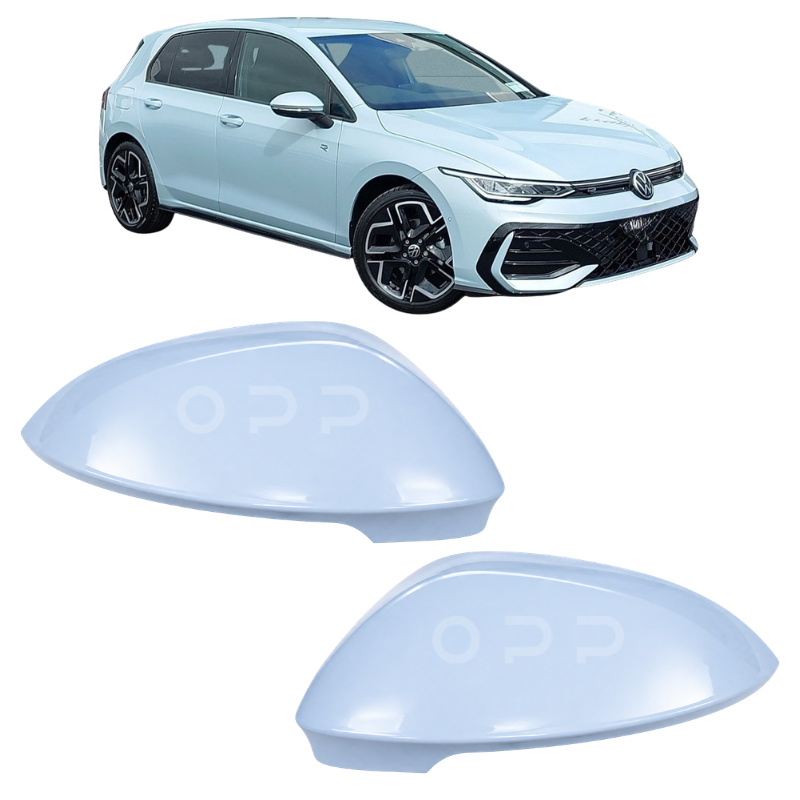 VW Golf MK8 2020- Door Wing Mirror Cover Painted Ice Crystal Blue LV5L