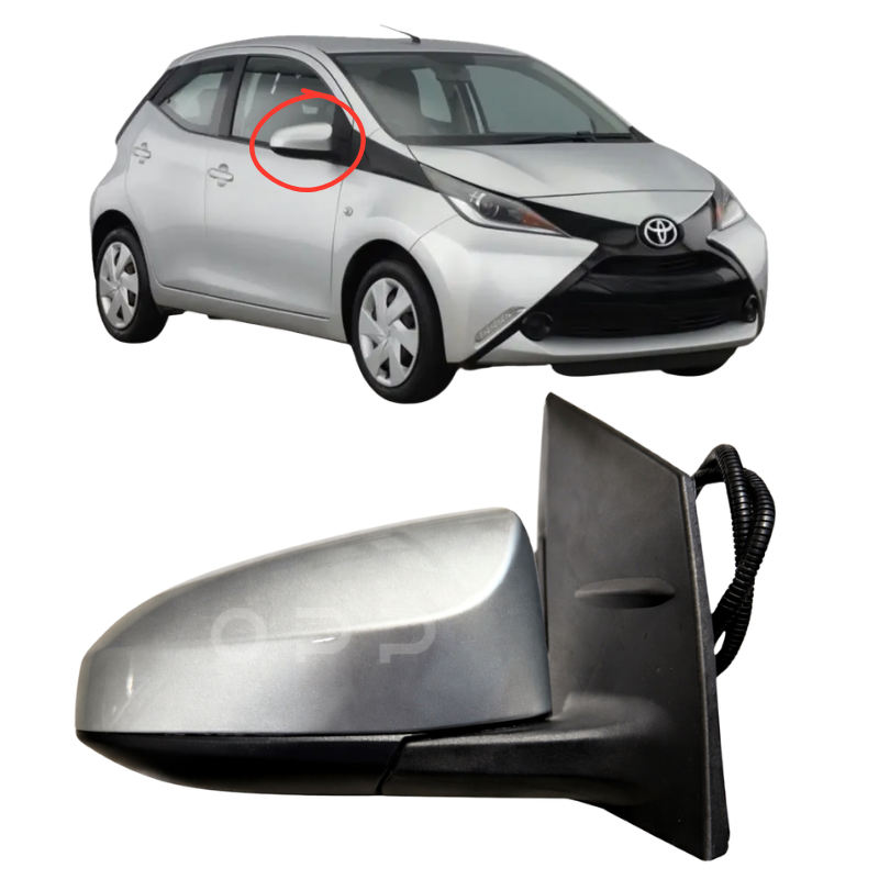 Toyota Aygo 2014-2020 Door Wing Mirror Complete Electric Painted Silver