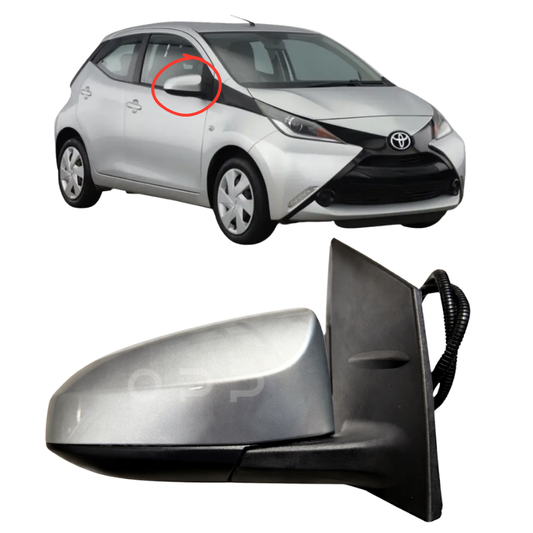 Toyota Aygo 2014-2020 Door Wing Mirror Complete Electric Painted Silver