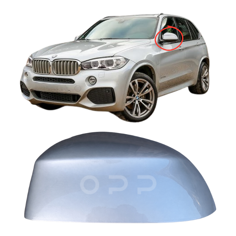 BMW X5 F15 2013-2019 Door Wing Mirror Cover Painted Glacier Silver