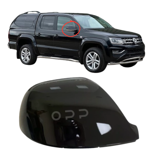 VW Amarok 2010-2021 Door Wing Mirror Cover Painted LC9X Deep Black Pearl
