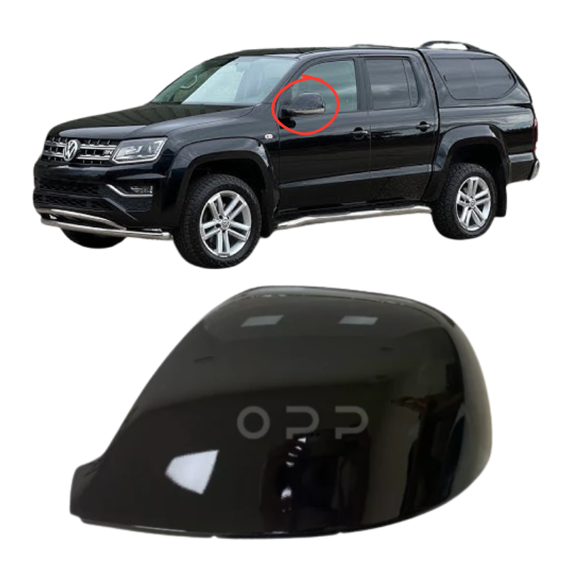 VW Amarok 2010-2021 Door Wing Mirror Cover Painted LC9X Deep Black Pearl