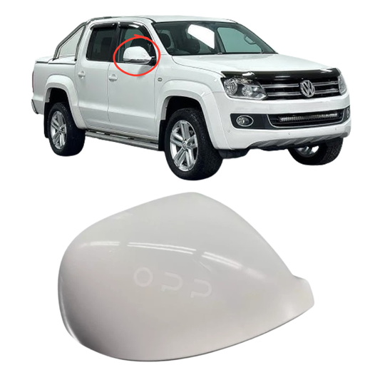 VW Amarok 2010-2021 Door Wing Mirror Cover Painted Candy White LB9A