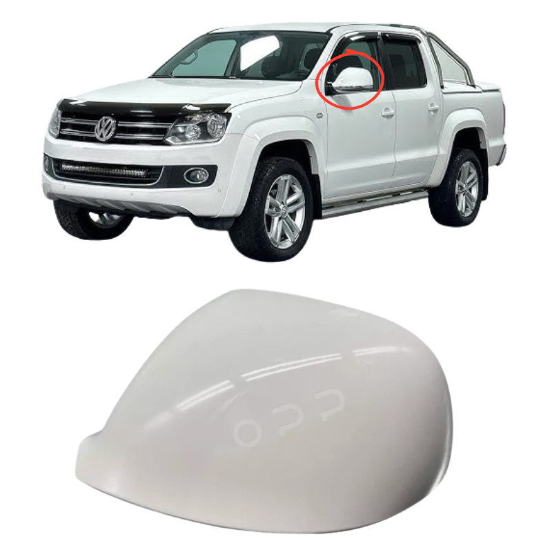 VW Amarok 2010-2021 Door Wing Mirror Cover Painted Candy White LB9A