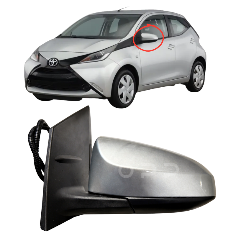 Toyota Aygo 2014-2020 Door Wing Mirror Complete Electric Painted Silver