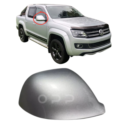 VW Amarok 2010-2021 Door Wing Mirror Cover Painted Reflex Silver LA7W