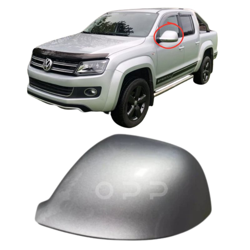 VW Amarok 2010-2021 Door Wing Mirror Cover Painted Reflex Silver LA7W
