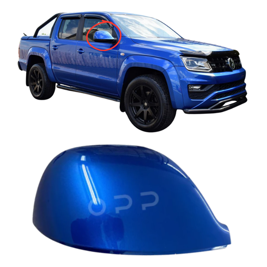 VW Amarok 2010-2021 Door Wing Mirror Cover Painted Ravenna Blue LA5W