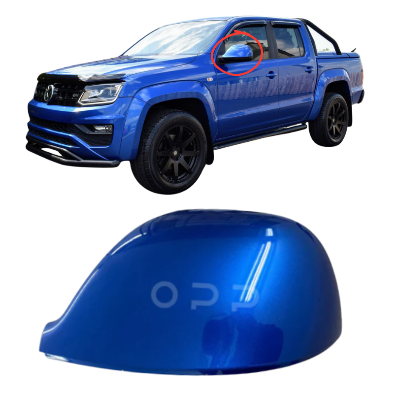 VW Amarok 2010-2021 Door Wing Mirror Cover Painted Ravenna Blue LA5W