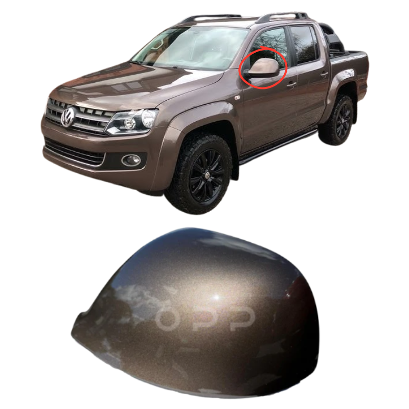 VW Amarok 2010-2021 Door Wing Mirror Cover Painted Chestnut Brown LH8W