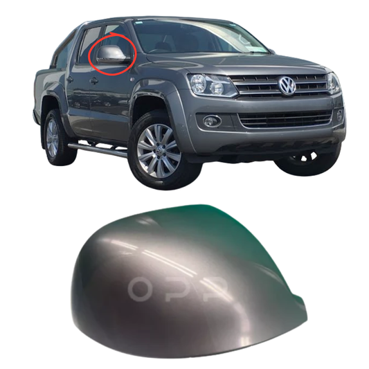VW Amarok 2010-2021 Door Wing Mirror Cover Painted Natural Grey LH7W