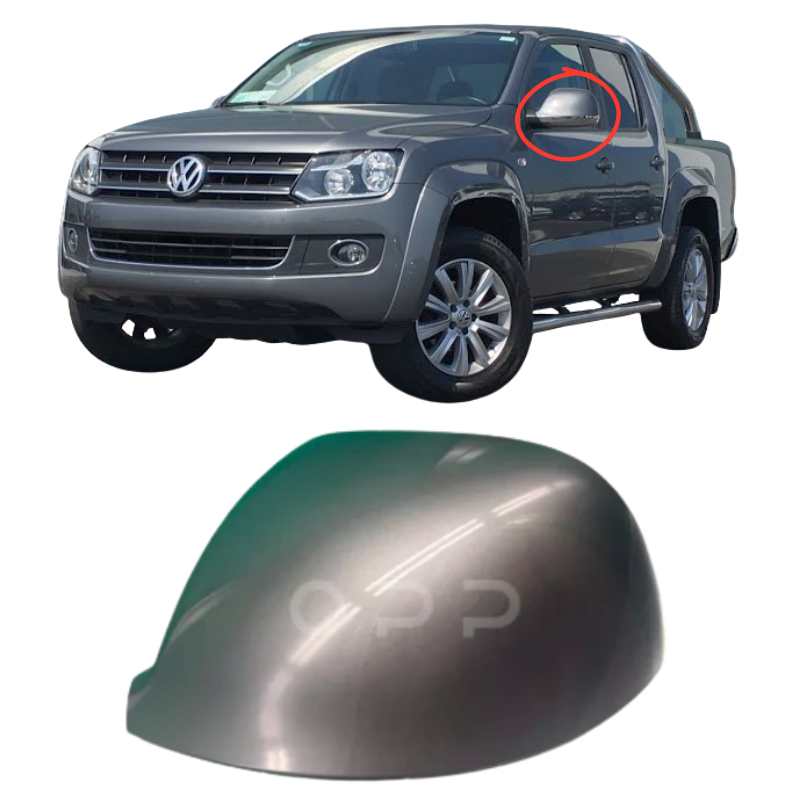 VW Amarok 2010-2021 Door Wing Mirror Cover Painted Natural Grey LH7W