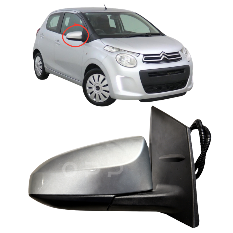 Citroen C1 2014-2022 Door Wing Mirror Complete Electric Painted Silver