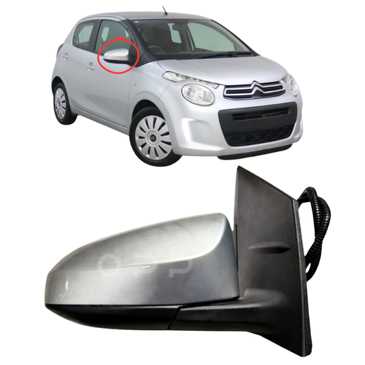Citroen C1 2014-2022 Door Wing Mirror Complete Electric Painted Silver