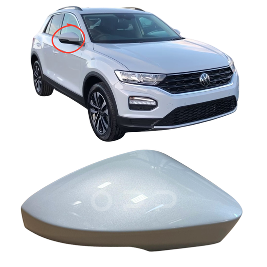 VW T-Roc 2017-2022 Door Wing Mirror Cover Painted White Silver