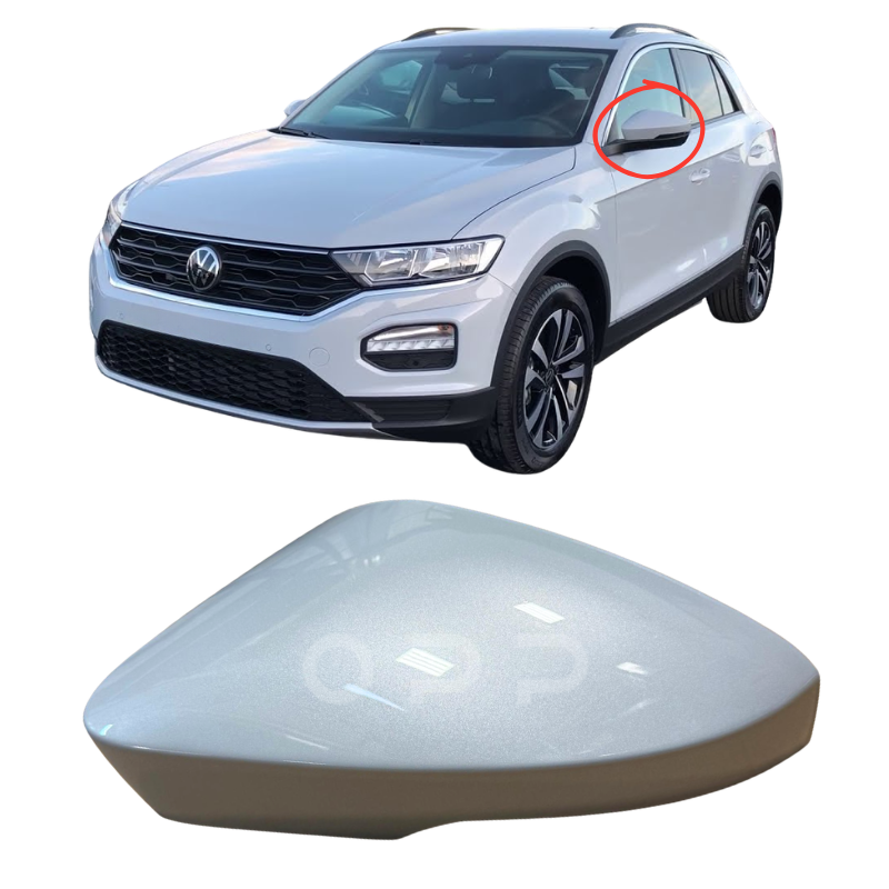 VW T-Roc 2017-2022 Door Wing Mirror Cover Painted White Silver