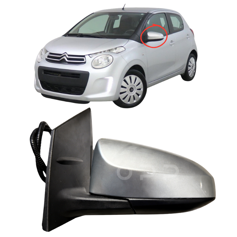 Citroen C1 2014-2022 Door Wing Mirror Complete Electric Painted Silver